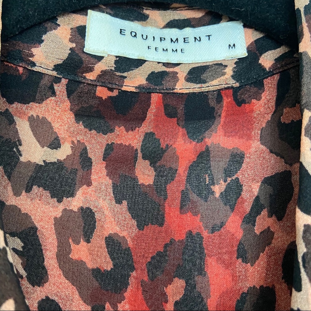 Equipment Signature Spotted Hyde Blouse Silk Med - Picture 7 of 9